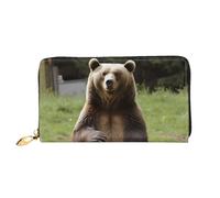 GDSHJKLW Hi Bear Damen-Geldbörse, Leder, Reißverschluss, wasserdicht, Kreditkartenetui mit Handyhalter, Reisegeldbörse