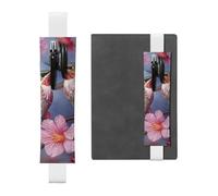 GDSHJKLW Kolibri mit pinkem Gummiband, Stifthalter, abnehmbares PU-Leder-Stiftetui, Tagebuch, Federmäppchen, Bürobedarf, Geschenk für Hardcover-Tagebücher, Notizbücher, Planer