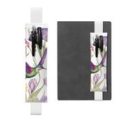 GDSHJKLW Kolibri, Schwertlilien, elastisches Band, Stifthalter, abnehmbares PU-Leder, Stifteetui, Tagebuch, Federmäppchen, Bürobedarf, Geschenk für Hardcover-Tagebücher, Notizbücher, Planer