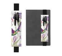 GDSHJKLW Kolibri, Schwertlilien, elastisches Band, Stifthalter, abnehmbares PU-Leder, Stifteetui, Tagebuch, Federmäppchen, Bürobedarf, Geschenk für Hardcover-Tagebücher, Notizbücher, Planer