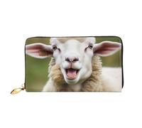 GDSHJKLW Lustige, freche Schafzunge, niedliches Tier, Damen-Geldbörse, Leder, Reißverschluss, Clutch, wasserdicht, Kreditkartenetui mit Handyhalter, Reise-Münzgeldbörse