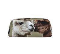 GDSHJKLW Lustiges Alpaka-Leder-Federmäppchen, großes Fassungsvermögen, Stifttasche, Reißverschluss, Make-up-Tasche für Damen und Herren, Reise-Kulturbeutel, wasserdicht, Kosmetiktasche, weit