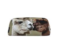 GDSHJKLW Lustiges Alpaka-Leder-Federmäppchen, großes Fassungsvermögen, Stifttasche, Reißverschluss, Make-up-Tasche für Damen und Herren, Reise-Kulturbeutel, wasserdicht, Kosmetiktasche, weit