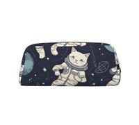 GDSHJKLW Lustiges Federmäppchen aus Leder mit Astronautenmotiv, großes Fassungsvermögen, Make-up-Tasche mit Reißverschluss, für Damen und Herren, Reise-Kulturbeutel, wasserdicht, Kosmetiktasche, weit