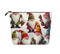 Gdshjklw Make-up-Tasche aus Leinen für Damen, wasserdicht, Reise-Kosmetik-Organizer, leicht, Reißverschluss, Reise-Kulturbeutel, Organizer, Weihnachten, lustige Zwerge, Make-up-Pinsel
