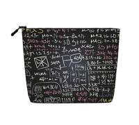 Gdshjklw Make-up-Tasche aus Leinen für Damen, wasserdicht, Reise-Kosmetik-Organizer, leichter Reißverschluss, Reise-Kulturbeutel, Organizer, Mathematikformel, Make-up-Pinsel, Aufbewahrungstasche