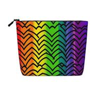 Gdshjklw Make-up-Tasche aus Leinen für Damen, wasserdicht, Reise-Kosmetik-Organizer, leichter Reißverschluss, Reise-Kulturbeutel, Organizer, Gay Pride, Regenbogen-Muster, Make-up-Pinsel
