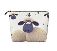 Gdshjklw Make-up-Tasche aus Leinen für Damen, wasserdicht, Reise-Kosmetik-Organizer, leichter Reißverschluss, Reise-Kulturbeutel, Organizer, Schaf, Make-up-Pinsel, Aufbewahrungstasche