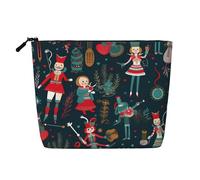 Gdshjklw Make-up-Tasche aus Leinen für Damen, wasserdicht, Reise-Kosmetik-Organizer, leichter Reißverschluss, Reise-Kulturbeutel, Organizer, Nussknacker, Ballett, Weihnachten, Tanz, Make-up-Pinsel