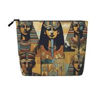GDSHJKLW Make-up-Tasche aus Leinen für Damen, wasserdicht, Reise-Kosmetik-Organizer, leichter Reißverschluss, Reise-Kulturbeutel, Organizer, altes Ägypten, Stamm-Serie