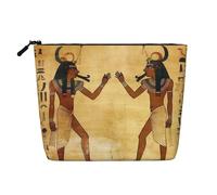 GDSHJKLW Make-up-Tasche aus Leinen für Damen, wasserdicht, Reise-Kosmetik-Organizer, leichter Reißverschluss, Reise-Kulturbeutel, Organizer, altägyptische Make-up-Pinsel, Aufbewahrungstasche