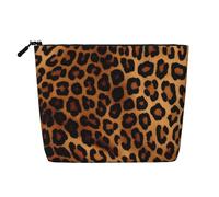Gdshjklw Make-up-Tasche aus Leinen für Damen, wasserdicht, Reise-Kosmetik-Organizer, leichter Reißverschluss, Reise-Kulturbeutel, Organizer, coole Geparden-Leoparden-Make-up-Pinsel-Aufbewahrungstasche