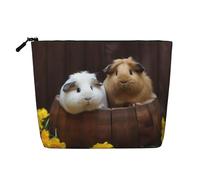 Gdshjklw Make-up-Tasche aus Leinen für Damen, wasserdicht, Reise-Kosmetik-Organizer, leichter Reißverschluss, Reise-Kulturbeutel, Organizer, Meerschweinchen, Make-up-Pinsel, Aufbewahrungstasche