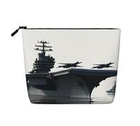GDSHJKLW Make-up-Tasche aus Leinen für Damen, wasserdicht, Reise-Kosmetik-Organizer, leichter Reißverschluss, Reise-Kulturbeutel, Organizer, Flugzeugträger, Make-up-Pinsel, Aufbewahrungstasche