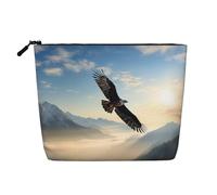 Gdshjklw Make-up-Tasche aus Leinen für Damen, wasserdicht, Reise-Kosmetik-Organizer, leichter Reißverschluss, Reise-Kulturbeutel, Organizer, Adlergebirge, Make-up-Pinsel, Aufbewahrungstasche