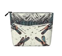 GDSHJKLW Make-up-Tasche aus Leinen für Damen, wasserdicht, Reise-Kosmetik-Organizer, leichter Reißverschluss, Reise-Kulturbeutel, Organizer, Skifahren, mit Ausrüstungs-Set