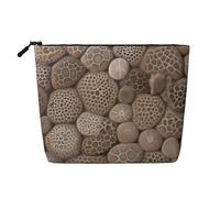 Gdshjklw Make-up-Tasche aus Leinen für Damen, wasserdicht, Reise-Kosmetik-Organizer, leichter Reißverschluss, Reise-Kulturbeutel, Organizer, Petoskey Stone1 Make-up-Pinsel-Aufbewahrungstasche