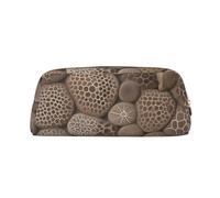 GDSHJKLW Petoskey Stone1 Federmäppchen aus Leder, großes Fassungsvermögen, Stifttasche, Reißverschluss, Make-up-Tasche für Damen und Herren, Reise-Kulturbeutel, wasserdicht, Kosmetiktasche, weit