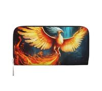 GDSHJKLW Phoenix Damen-Geldbörse, schöne Geldbörse mit umlaufendem Reißverschluss, PU-Leder, Handy-Clutch, Kartenhalter, Organizer für Damen, Schwarz, Einheitsgröße, Schwarz , Einheitsgröße