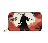 GDSHJKLW Samurai Damen-Geldbörse, Leder, Reißverschluss, wasserdicht, Kreditkartenetui mit Handyhalter, Reise-Münzgeldbörse
