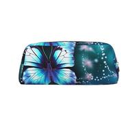 GDSHJKLW Schönes Federmäppchen aus Leder mit großem Fassungsvermögen, Make-up-Tasche mit Reißverschluss, für Damen und Herren, Reise-Kulturbeutel, wasserdicht, Kosmetiktasche, weit geöffnetes Münzfach