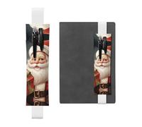 GDSHJKLW Stifteetui mit Weihnachtsmann mit Box, elastisches Band, abnehmbares PU-Leder, Stifteetui, Tagebuch, Federmäppchen, Bürobedarf, Geschenk für Hardcover-Tagebücher, Notizbücher, Planer