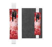 GDSHJKLW Stiftehalter in Herzform, elastisches Band, abnehmbares PU-Leder, Stifteetui, Tagebuch, Federmäppchen, Bürobedarf, Geschenk für Hardcover-Tagebücher, Notizbücher, Planer