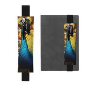 GDSHJKLW Stiftehalter mit elastischem Band in Pfauenform, abnehmbares PU-Leder, Stifteetui, Tagebuch, Federmäppchen, Bürobedarf, Geschenk für Hardcover-Tagebücher, Notizbücher, Planer