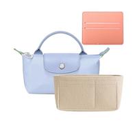 Geaanen Taschen-Organizer Für Longchamp kleine Tragetasche, Tasche Organizer Aufbewahrung & Veredelung Innentasche Liner Handtaschen Einsatz Organizer Fit Mini GrößE Wird Mit Kartenhalter Geliefert