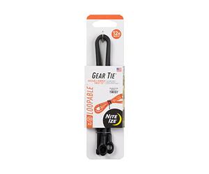 Gear Tie® Loopable™ Twist Tie 12 in. - 2 Pack - Black