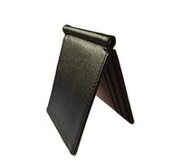 Geardeangloow Schlanke, faltbare Herren-Geldbörse, tragbare Vordertasche, kurze PU-Geldbörse, Kreditkartenhalter, Dollar-Clip, Grau, dark coffee, 11.3*8*2 cm