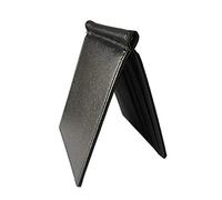 Geardeangloow Schlanke, faltbare Herren-Geldbörse, tragbare Vordertasche, kurze PU-Geldbörse, Kreditkartenhalter, Dollar-Clip, Grau, Schwarz , 11.3*8*2 cm