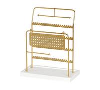 Geavonyg Platzsparender Schmuckständer Mit Metallstangen Und Holzsockel Ideal Für Die Aufbewahrung Von Boutique Accessoires Home Office Schmuckständer Aus Metall Und Holz