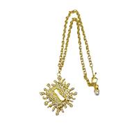 Geavonyg Trendige Kirsite Statement Halskette mit funkelnden Korallenmotiven und abnehmbarem Schlüsselloch Anhänger, Party Schmuck Charm Pin mit Korallenstruktur
