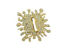 Geavonyg Trendige Kirsite Statement Halskette mit funkelnden Korallenmotiven und abnehmbarem Schlüsselloch Anhänger, Party Schmuck Charm Pin mit Korallenstruktur
