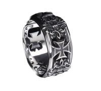 Geavonyg Vintage Hip Hop Kreuze Ringe Verstellbare Größe Herren Punk Schmuck Gothic Mode Accessoire Für Den Täglichen Gebrauch Trendige Kupfer Kreuz Ringe