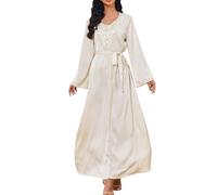 Gebetskleidung Abaya Damen Elegant Muslim Hijab Kleidung Islam Dubai Abaya Gebetskleid Einfarbig Lose Einteilige Gebetskleid Abaya Dubai Türkei Islam Kaftan Islamischer Muslimische Damen Robe