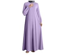 Gebetskleidung für Frauen, Abaya Damen Ramadan Muslimische Kleider Reißverschluss Einfarbig Langarm Muslim Kaftan Maxikleid Naher Osten Dubai Türkei Robe Arabische Islamische Kleidung Gebetskleid
