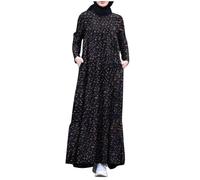 Gebetskleidung für Frauen Muslimische Kleider - Sommerkleid Leicht Lang Abaya Ramadan Kleid Langarm Gebetskleid Kaftan Strand Maxikleider Muslimische Kleidung Frauen Sommer Orientalisches Kostüm