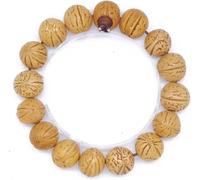 Gebetsperlen, Perlenarmbänder, Natürliches Bodhi-Buddha-Perlenarmband mit fünf Augen und sechs Gliedern, Original-Bodhi-Gebetsperlen aus Samen, dekoratives Armband for Männer Frauen,(D 1517mm)