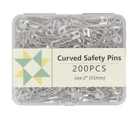 Gebogene Sicherheitsnadeln Bulk Rostfrei Stahl Ni Beschichtet 2 Zoll 51mm für Nähen Quilting Handwerk Zubehör 100 oder 200 Stück mit Aufbewahrungsbox Christmas Gifts (200 Stück)
