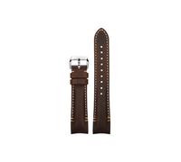 Gebogenes Ende 22mm 20mm Leder Uhrenarmband passend for Tudor Black Bay/Seiko/Casio/Armani/Hamilton(Brown-Silver pin buckle,22mm)