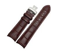 Gebogenes Ende Echtes Lederarmband 22mm 23mm 24mm Herrenuhrenarmband schwarz/braunes Uhrenarmband, 22mm