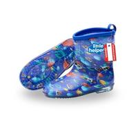 Gebol Kinder Gummistiefel "Little Helpers" Weltall, 1 Paar wasserdichte Regenstiefel mit rutschfester Sohle & Baumwollfutter, für Jungen & Mädchen, Farbe: blau, Größe: 29