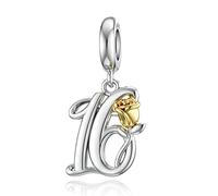 Geburtstag Charm Rose Anhänger für Pandora Armband