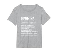 Geburtstag Tshirt Frau Lustig Spruch Name Vorname Hermine T-Shirt, Damen Große Größen, Grau Meliert, 5X