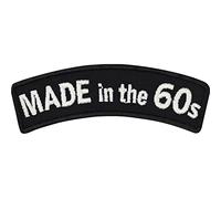 Geburtstagsgeschenk "MADE in the 60s" Sechziger Jahre Party Deko Aufnäher Biker Patch zum annähen/aufbügeln | Geburtstag Applikation für alle Stoffe und Leder | 70x20mm
