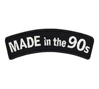 Geburtstagsgeschenk "MADE in the 90s" Neunziger Jahre Party Deko Aufnäher Biker Patch zum annähen/aufbügeln | Geburtstag Applikation für alle Stoffe und Leder | 70x20mm