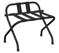 Gecheer Kofferständer Gepäckablage mit Rückenlehne klappbar Kofferbock Kofferablage Schwarz 56x39x52cm