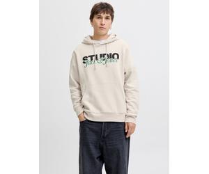 Gedruckt Kapuzenpullover M Beige